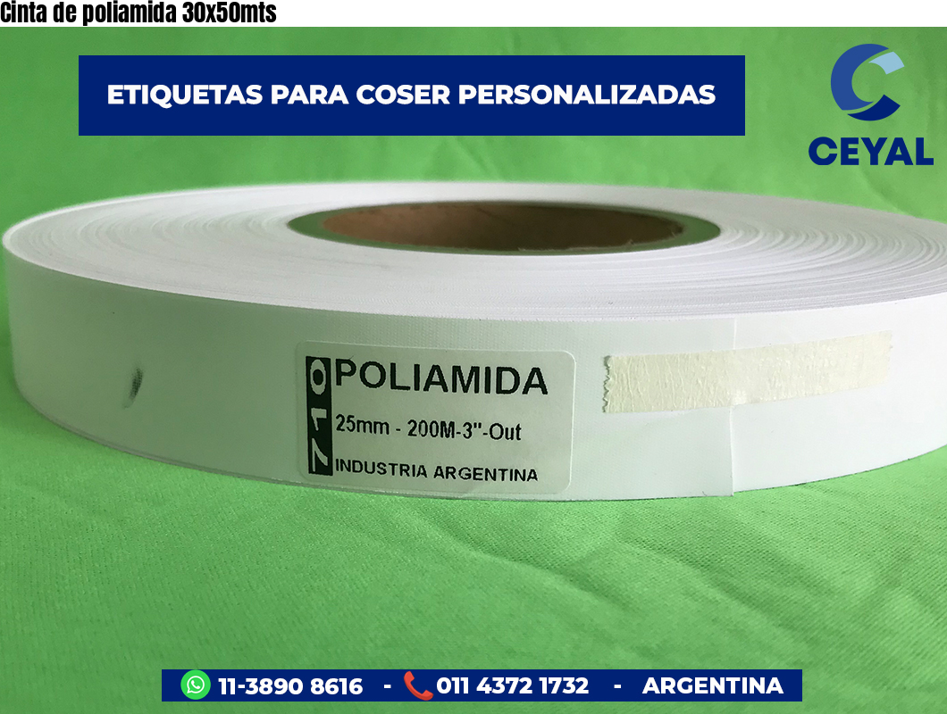 Cinta de poliamida 30x50mts