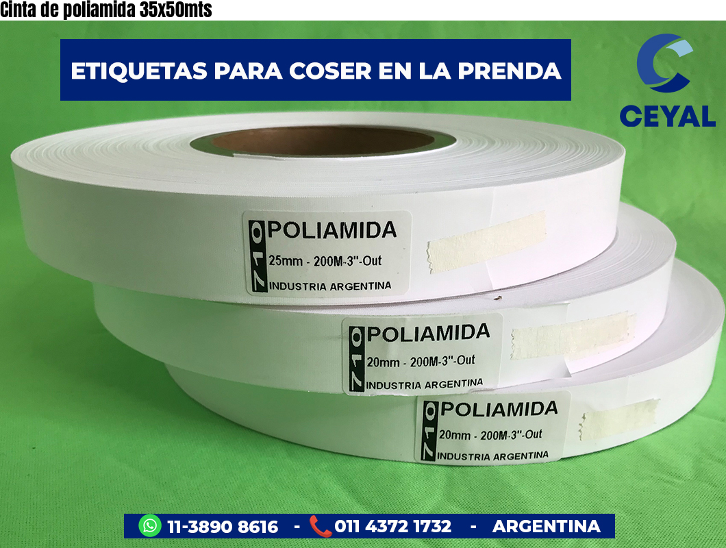 Cinta de poliamida 35x50mts