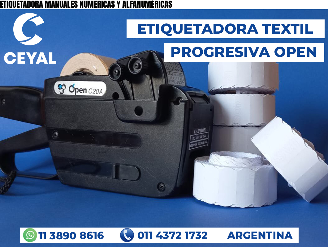 ETIQUETADORA MANUALES NUMERICAS Y ALFANUMÉRICAS