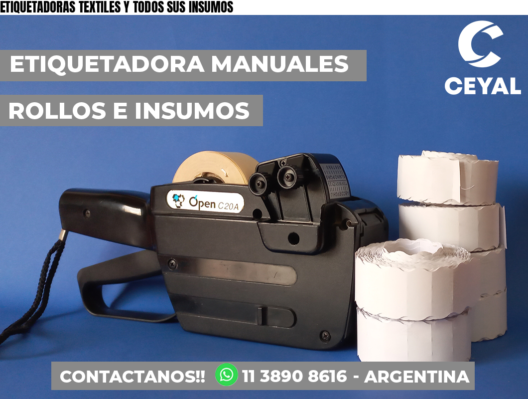 ETIQUETADORAS TEXTILES Y TODOS SUS INSUMOS