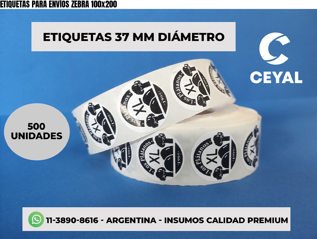 ETIQUETAS PARA ENVÍOS ZEBRA 100x200