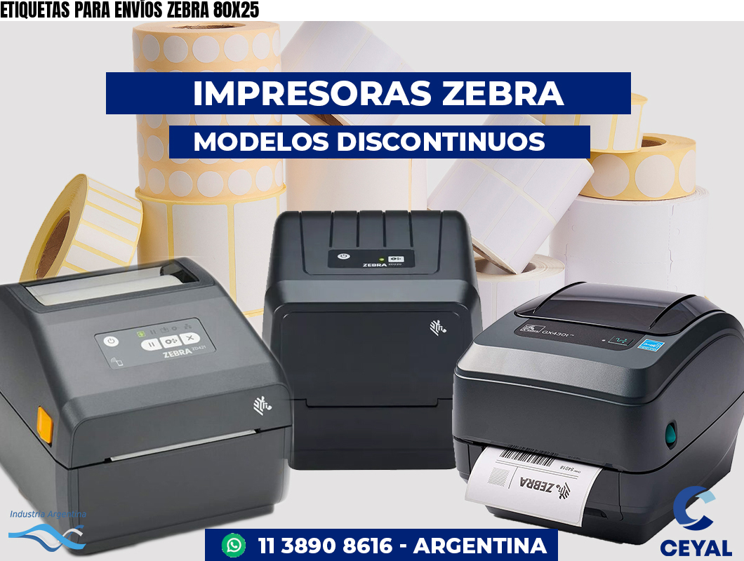 ETIQUETAS PARA ENVÍOS ZEBRA 80X25