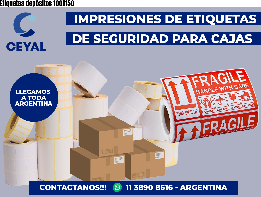 Etiquetas depósitos 100X150