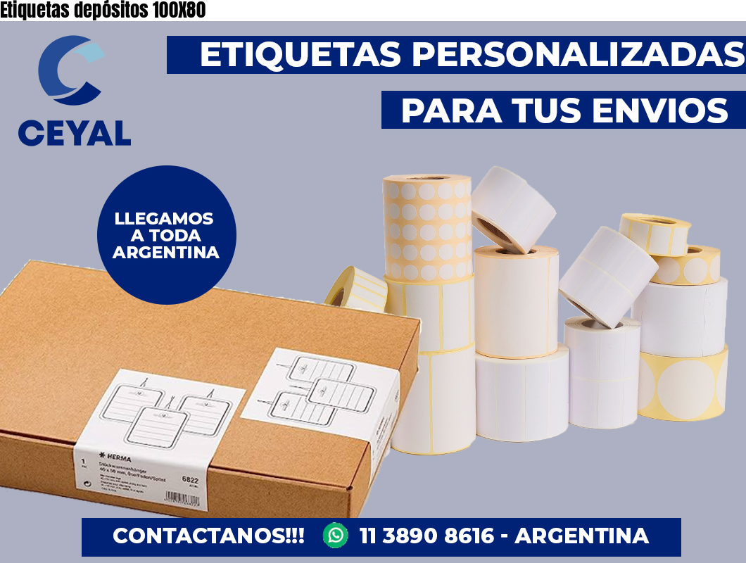 Etiquetas depósitos 100X80