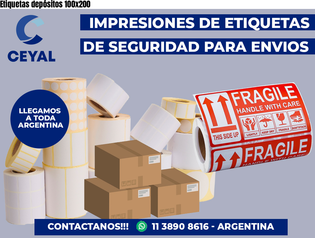 Etiquetas depósitos 100×200