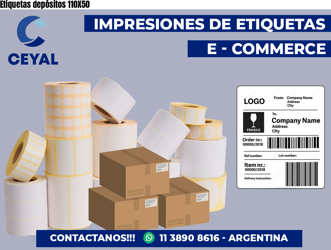 Etiquetas depósitos 110X50