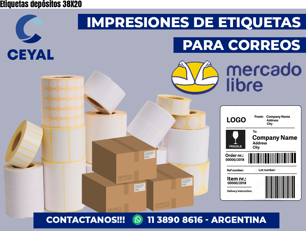 Etiquetas depósitos 38X20