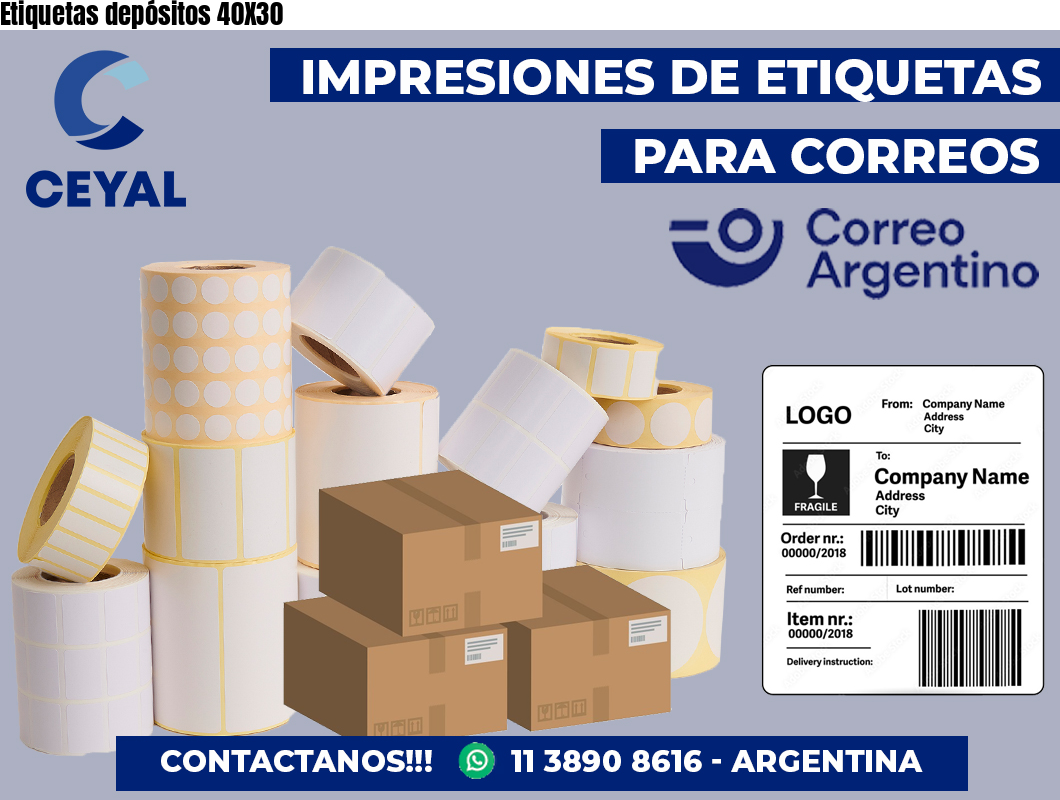 Etiquetas depósitos 40X30