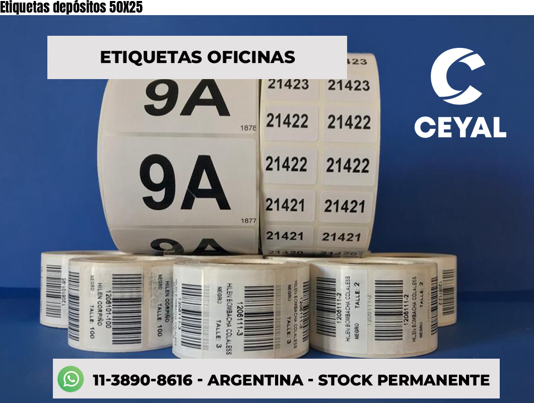 Etiquetas depósitos 50X25