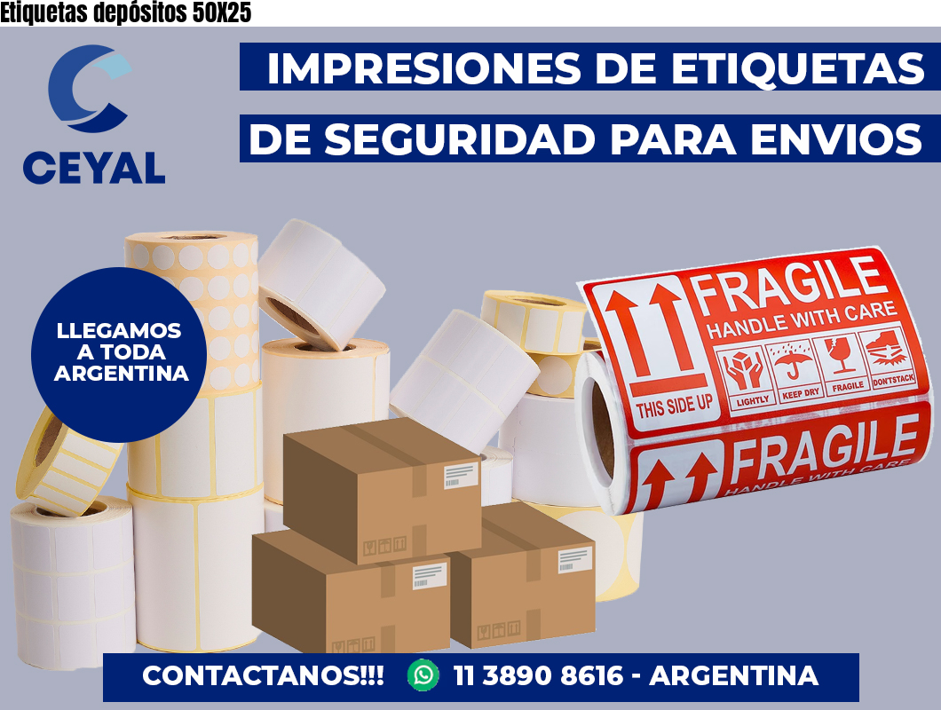 Etiquetas depósitos 50X25