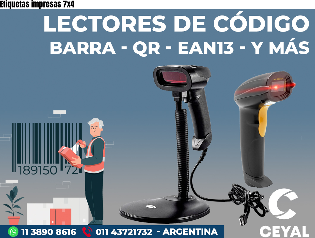 Etiquetas impresas 7x4