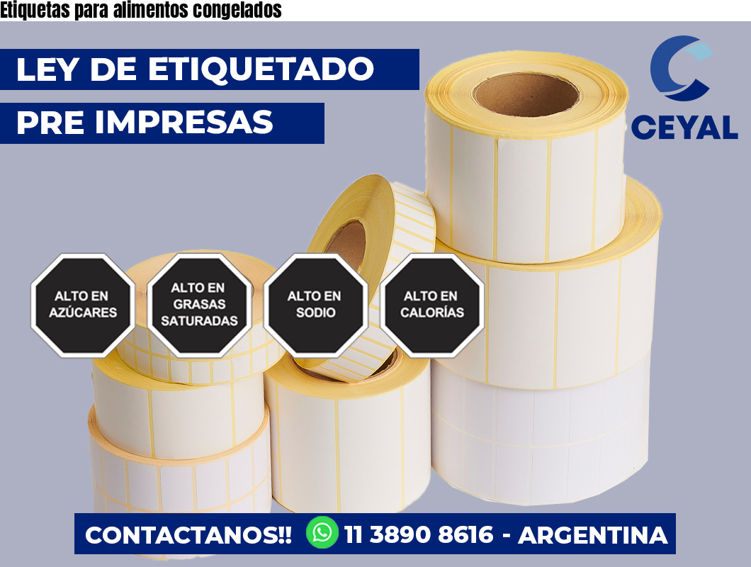 Etiquetas para alimentos congelados