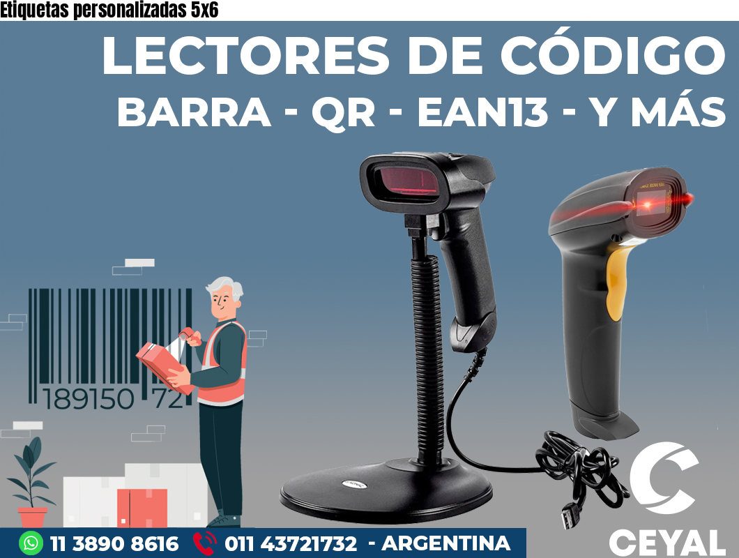 Etiquetas personalizadas 5x6 