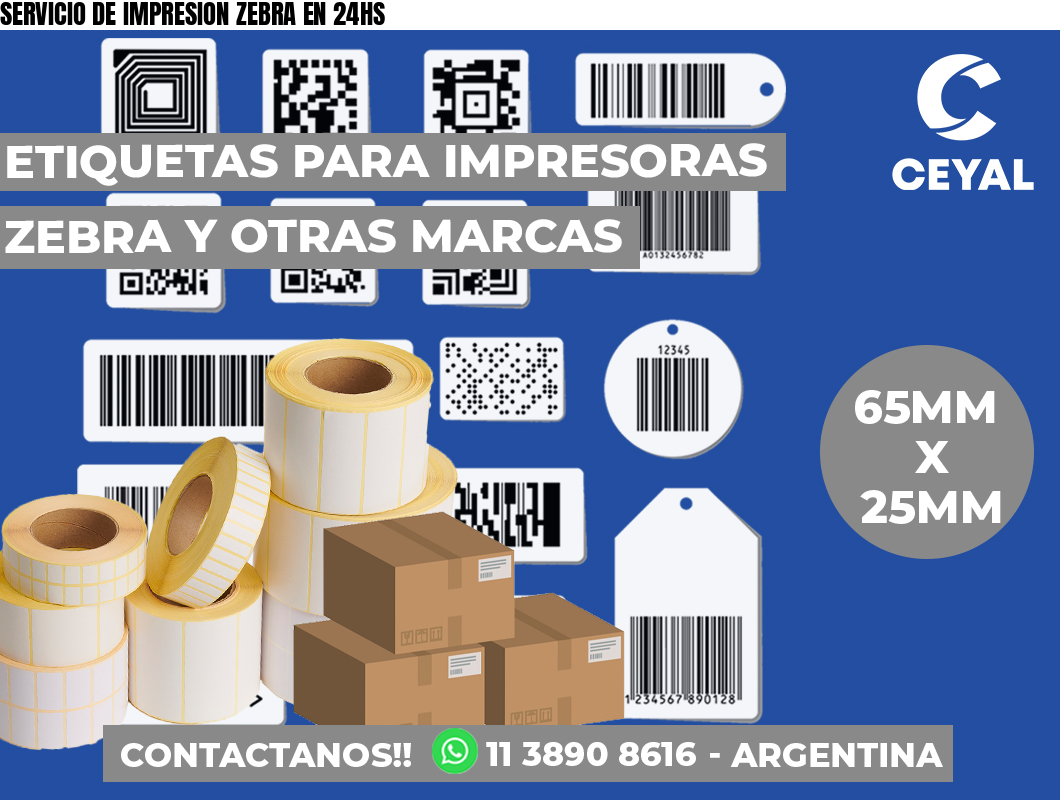 SERVICIO DE IMPRESION ZEBRA EN 24HS