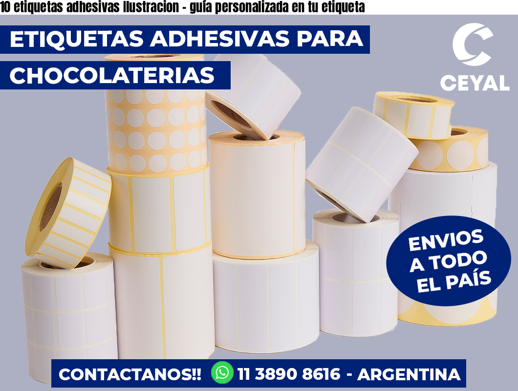 10 etiquetas adhesivas Ilustracion - guía personalizada en tu etiqueta