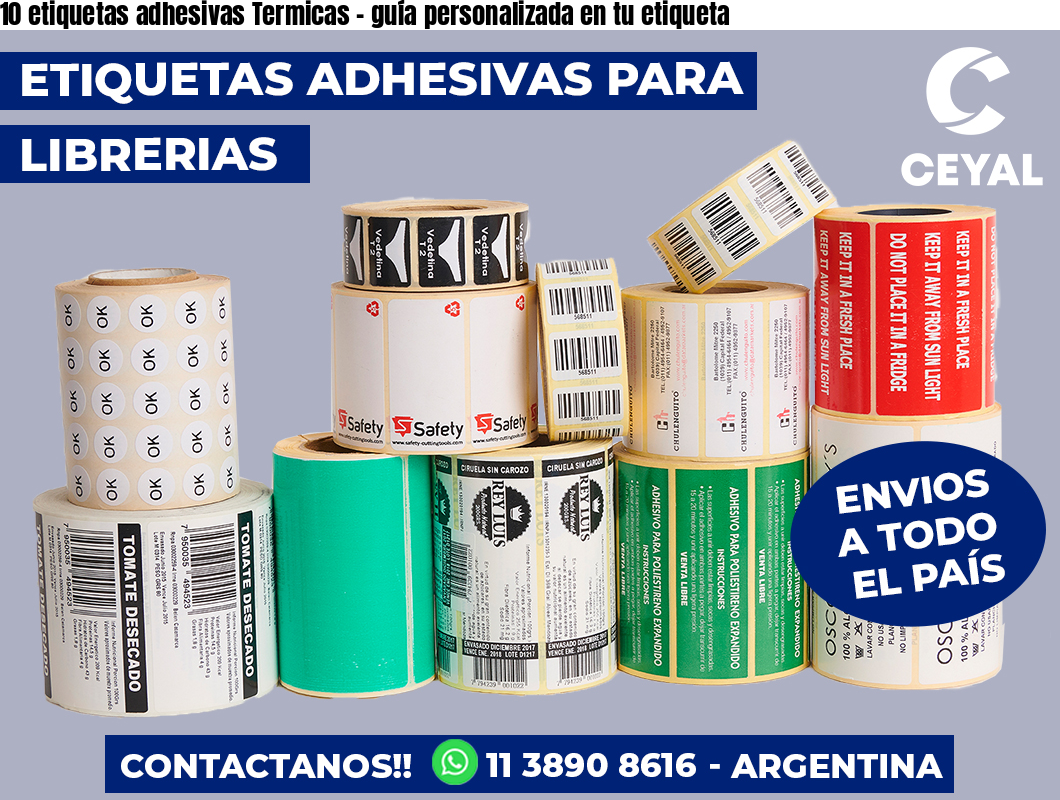 10 etiquetas adhesivas Termicas - guía personalizada en tu etiqueta