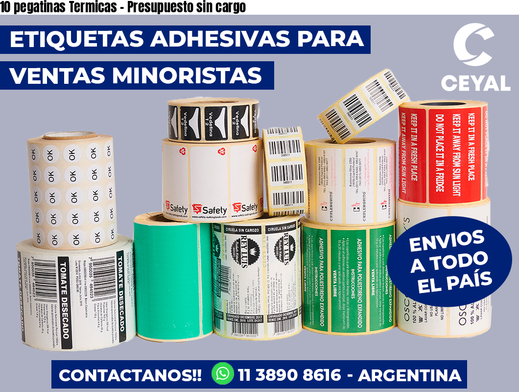 10 pegatinas Termicas - Presupuesto sin cargo