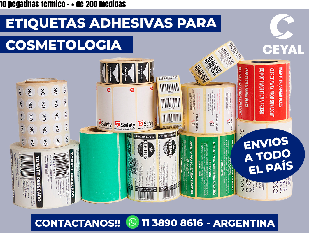 10 pegatinas termico - + de 200 medidas