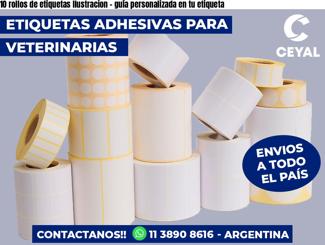 10 rollos de etiquetas Ilustracion – guía personalizada en tu etiqueta