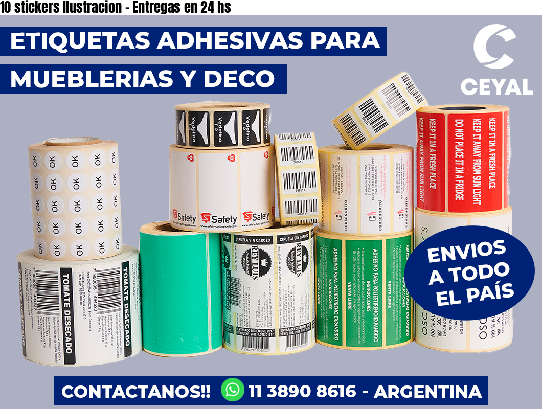 10 stickers Ilustracion – Entregas en 24 hs