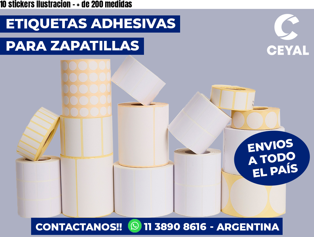 10 stickers Ilustracion - + de 200 medidas