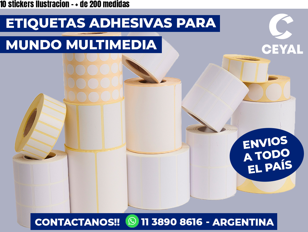 10 stickers Ilustracion – + de 200 medidas