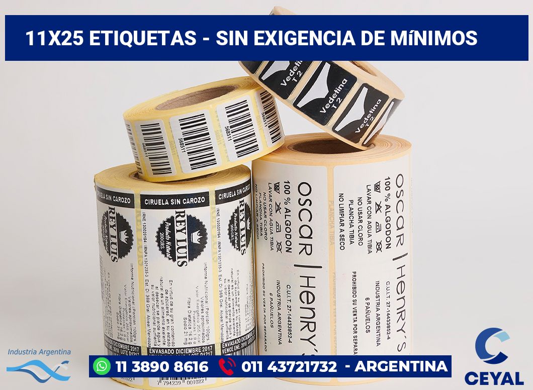 11×25 Etiquetas