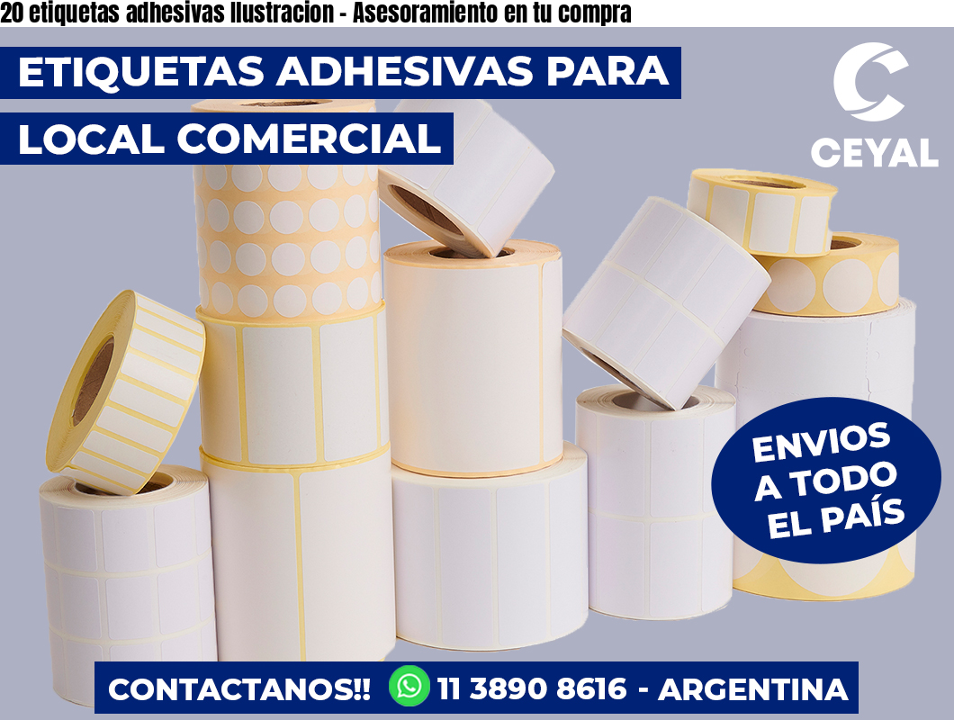 20 etiquetas adhesivas Ilustracion - Asesoramiento en tu compra