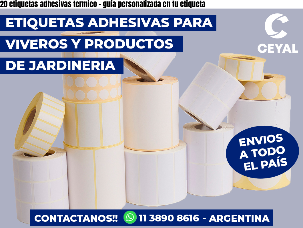 20 etiquetas adhesivas termico – guía personalizada en tu etiqueta