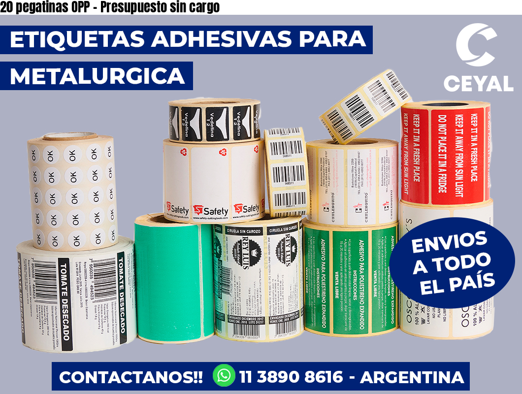 20 pegatinas OPP – Presupuesto sin cargo