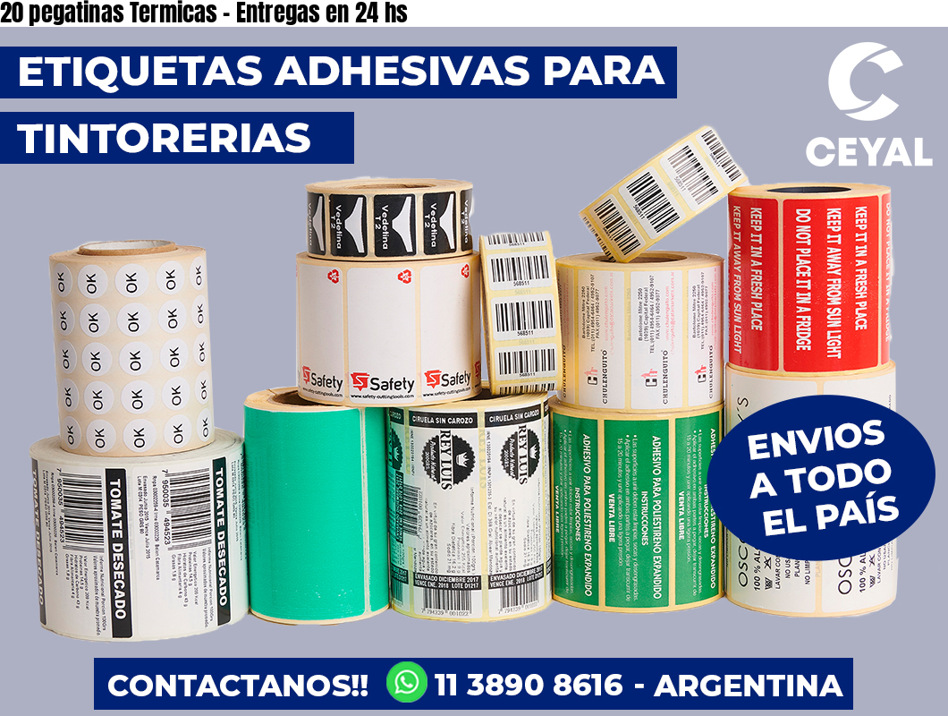 20 pegatinas Termicas – Entregas en 24 hs