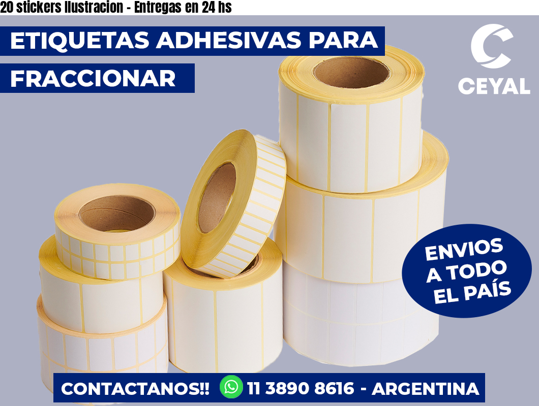 20 stickers Ilustracion - Entregas en 24 hs