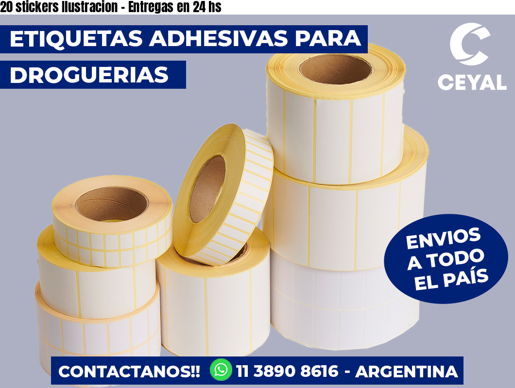 20 stickers Ilustracion - Entregas en 24 hs