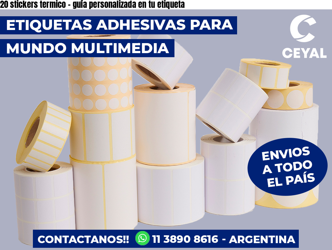 20 stickers termico - guía personalizada en tu etiqueta