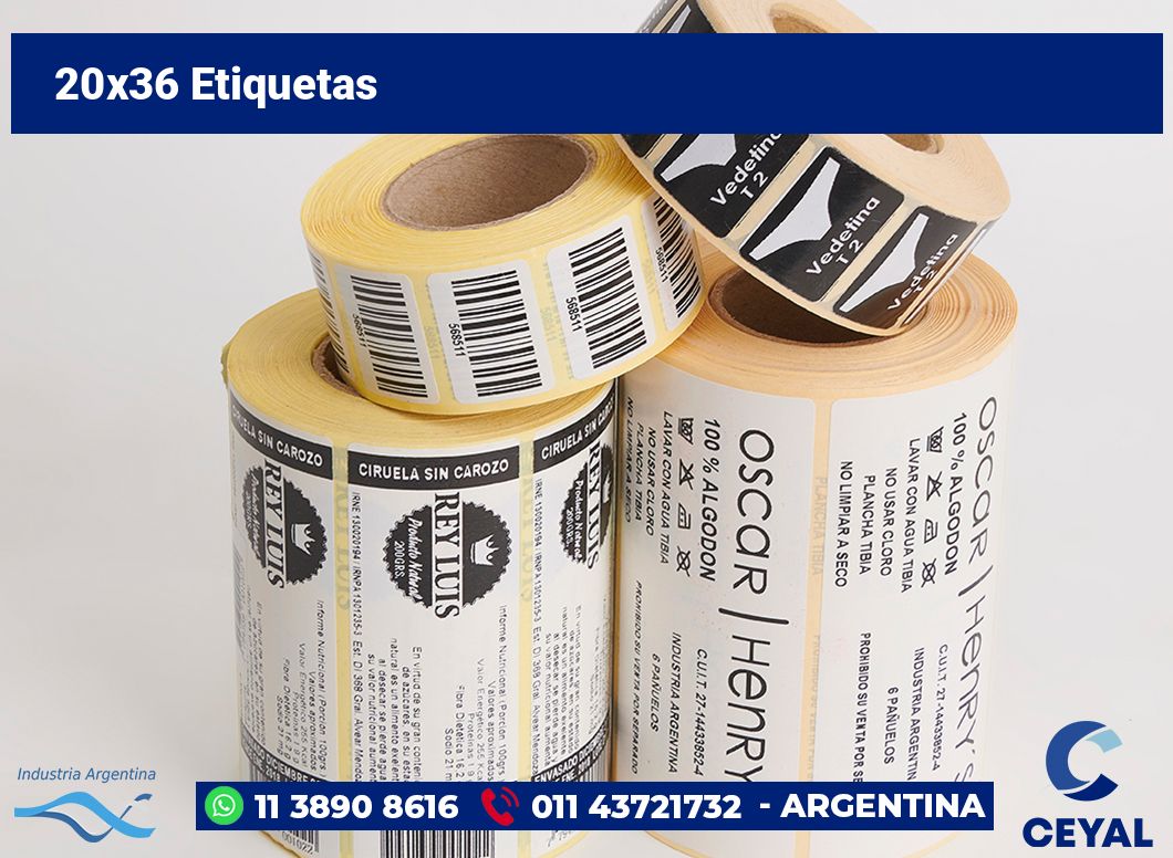 20×36 Etiquetas