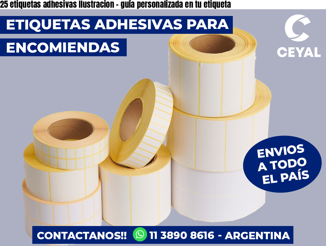 25 etiquetas adhesivas Ilustracion - guía personalizada en tu etiqueta