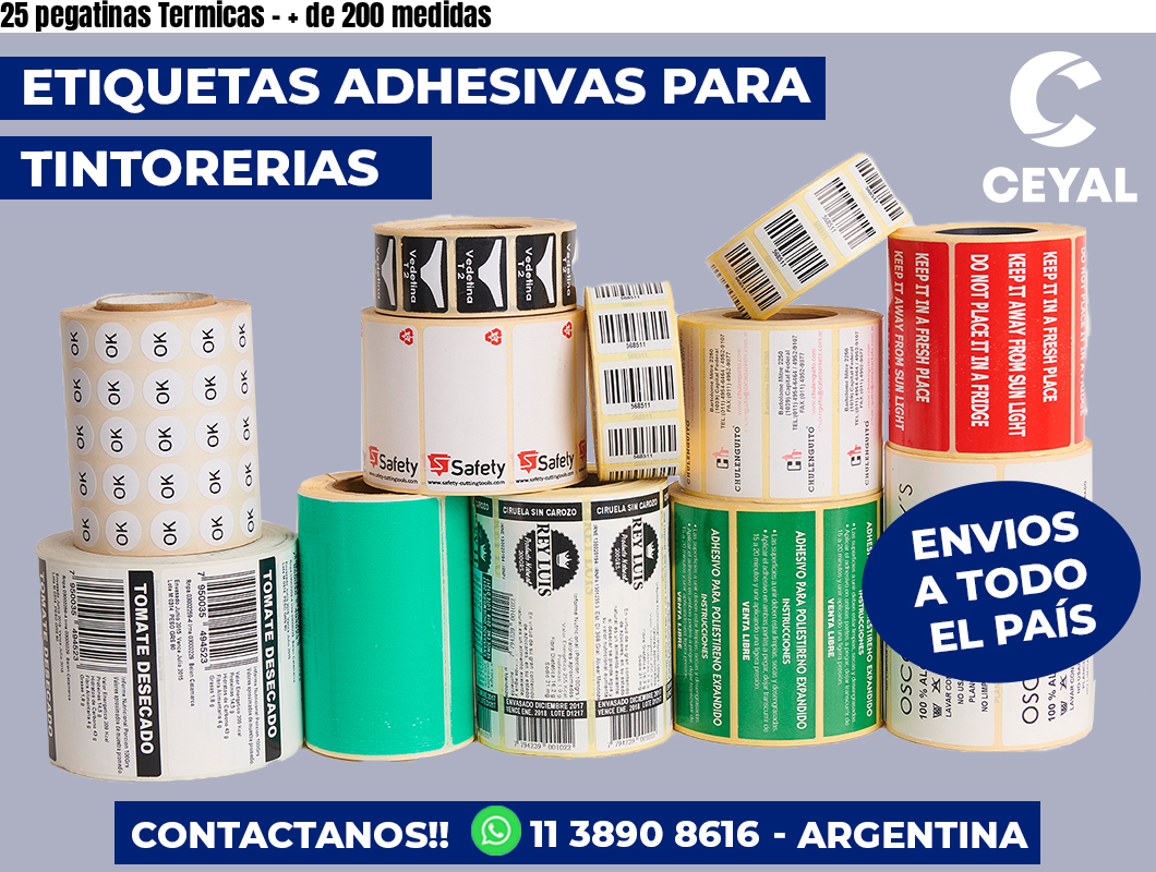 25 pegatinas Termicas - + de 200 medidas
