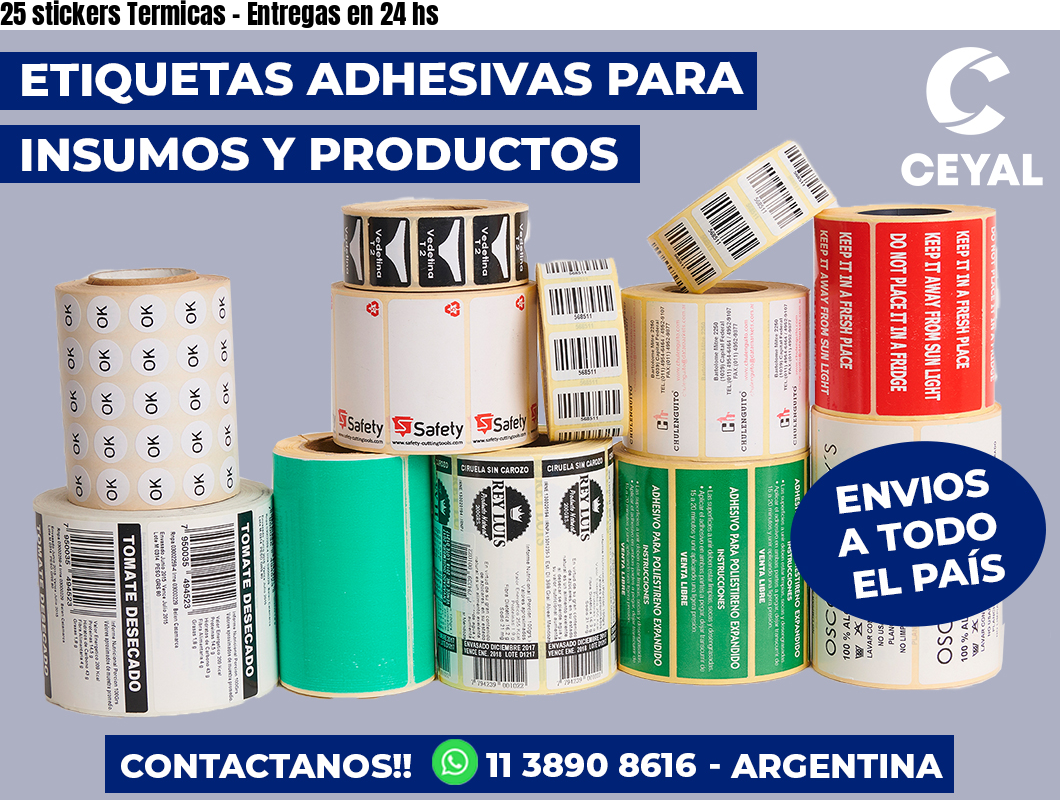 25 stickers Termicas - Entregas en 24 hs