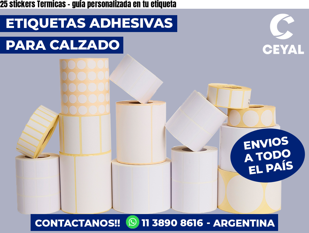 25 stickers Termicas - guía personalizada en tu etiqueta
