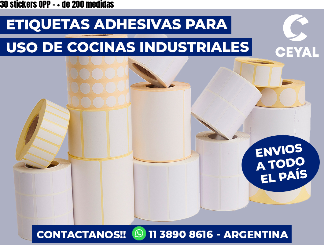 30 stickers OPP - + de 200 medidas