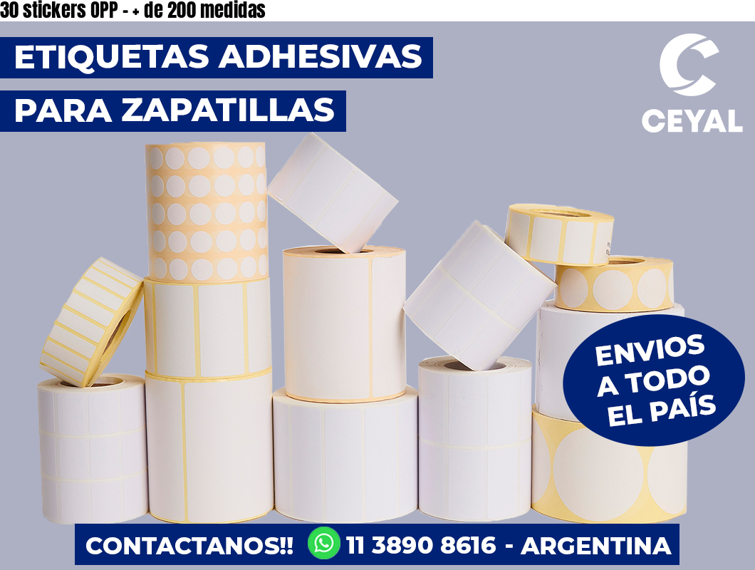 30 stickers OPP – + de 200 medidas