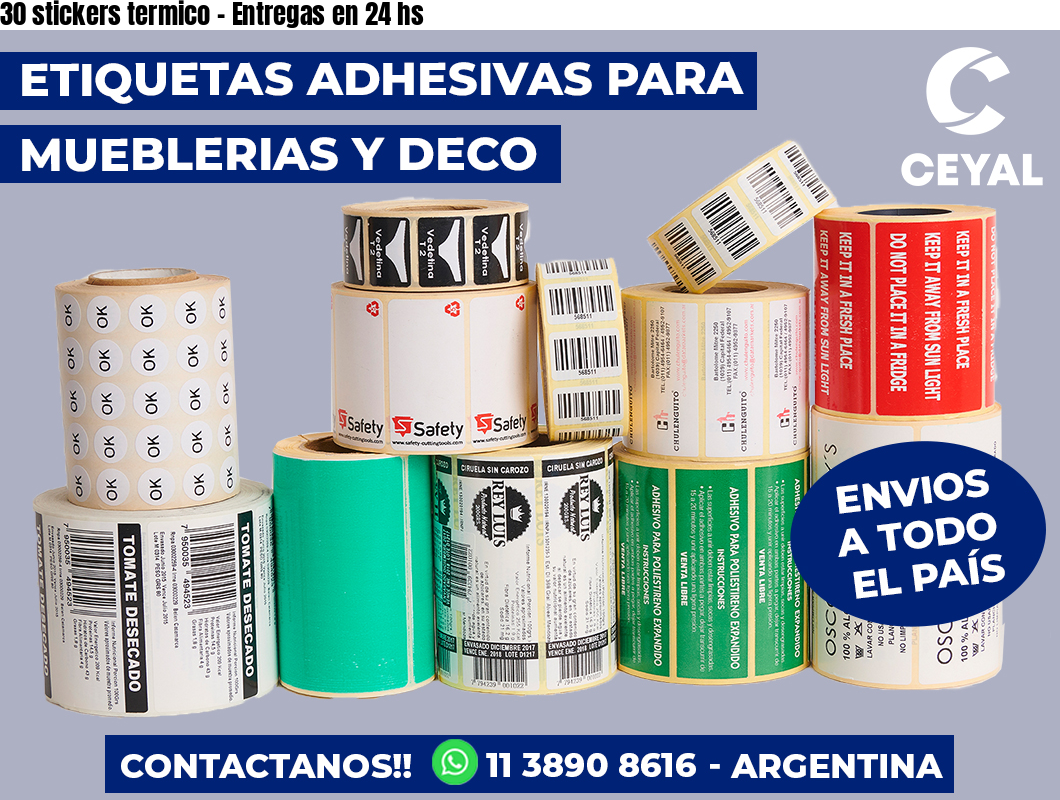 30 stickers termico - Entregas en 24 hs