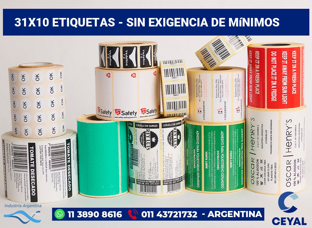 31×10 Etiquetas