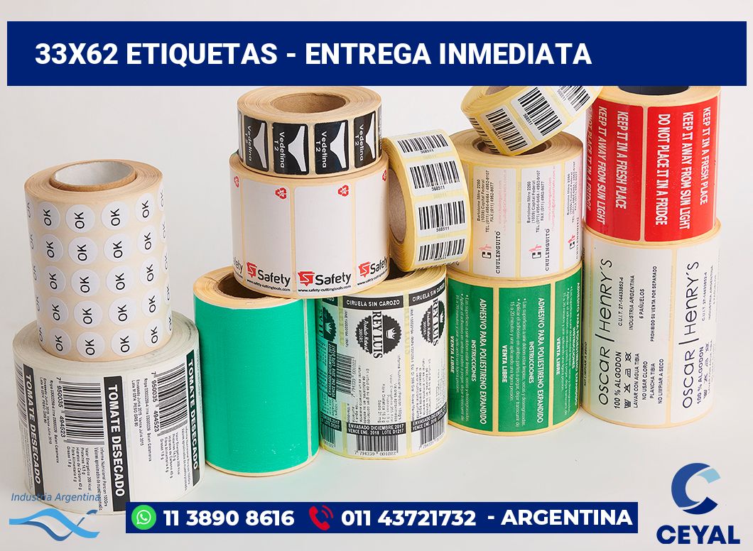 33×62 Etiquetas