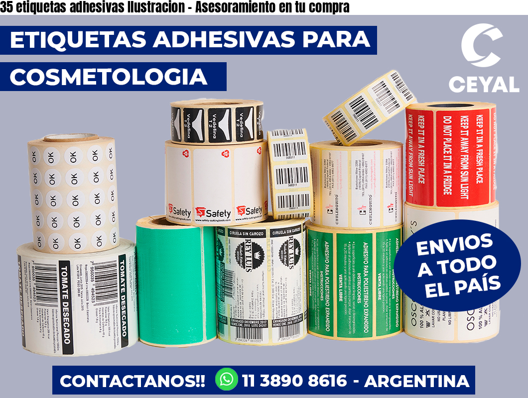 35 etiquetas adhesivas Ilustracion - Asesoramiento en tu compra
