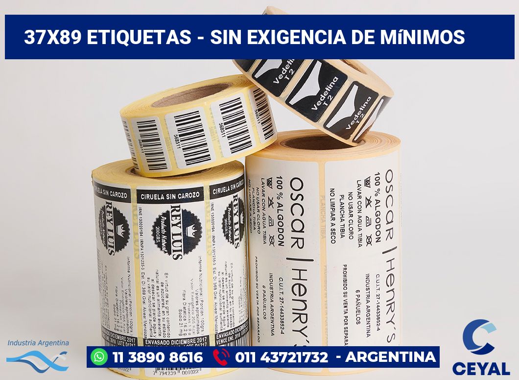 37×89 Etiquetas