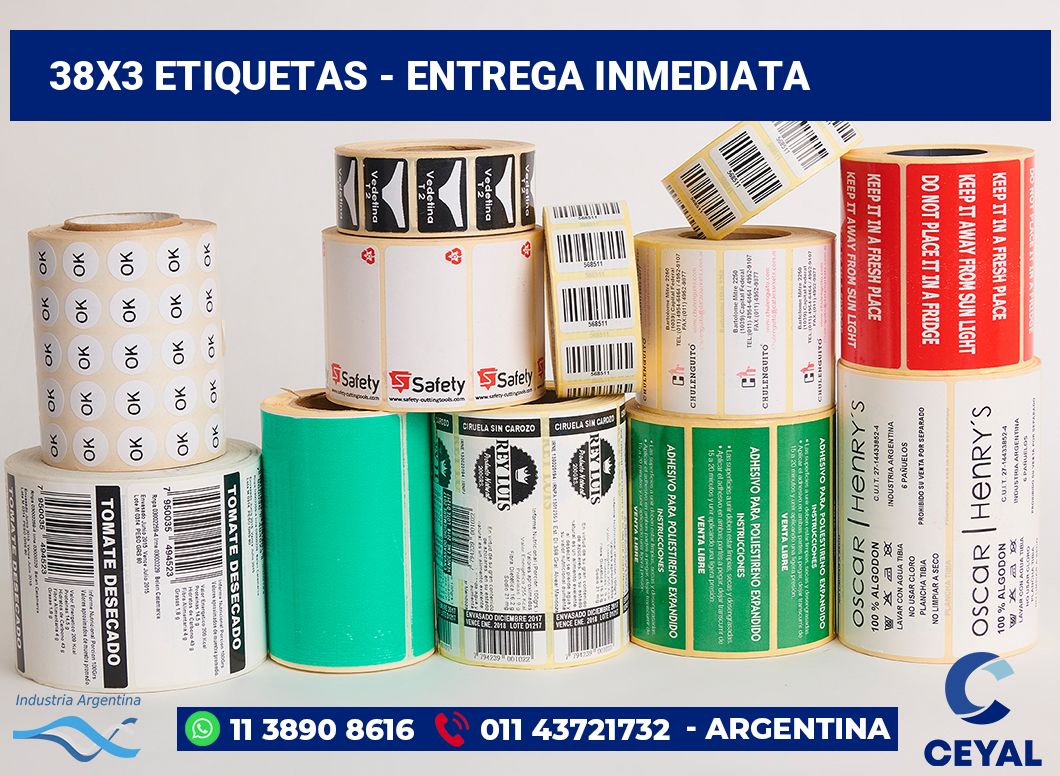 38×3 Etiquetas