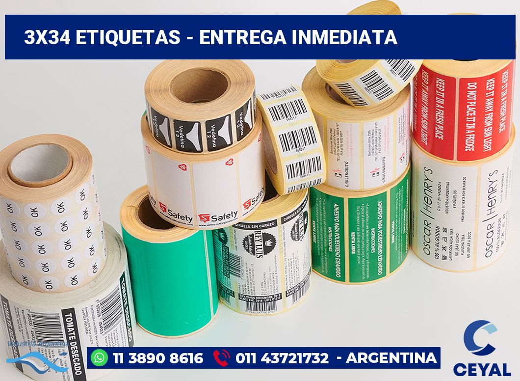 3×34 Etiquetas