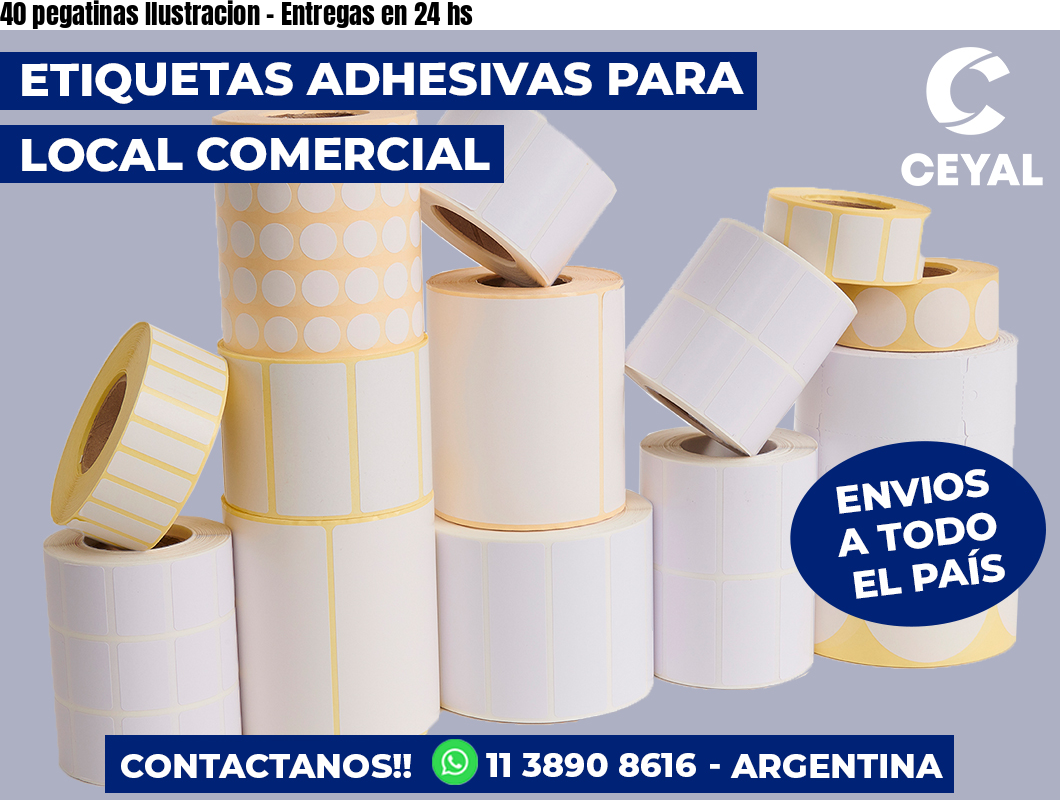 40 pegatinas Ilustracion - Entregas en 24 hs