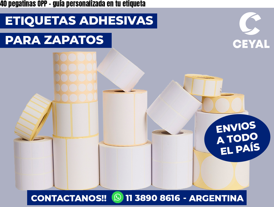 40 pegatinas OPP - guía personalizada en tu etiqueta